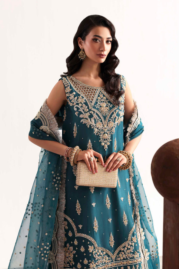 Akbar Aslam | Luxury Formals 25 | Teal by Akbar Aslam - Designer Dress  - Type : Ladies Clothes - Available at Libayah - 100% Original 