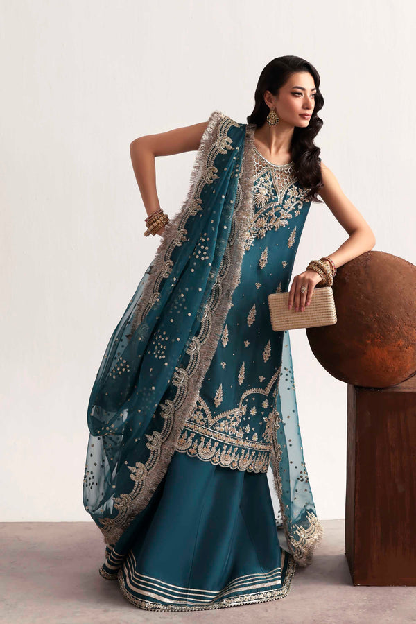 Akbar Aslam | Luxury Formals 25 | Teal by Akbar Aslam - Designer Dress  - Type : Ladies Clothes - Available at Libayah - 100% Original 