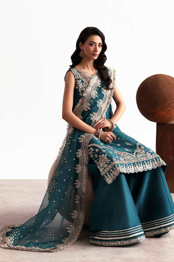 Akbar Aslam | Luxury Formals 25 | Teal by Akbar Aslam - Designer Dress  - Type : Ladies Clothes - Available at Libayah - 100% Original 