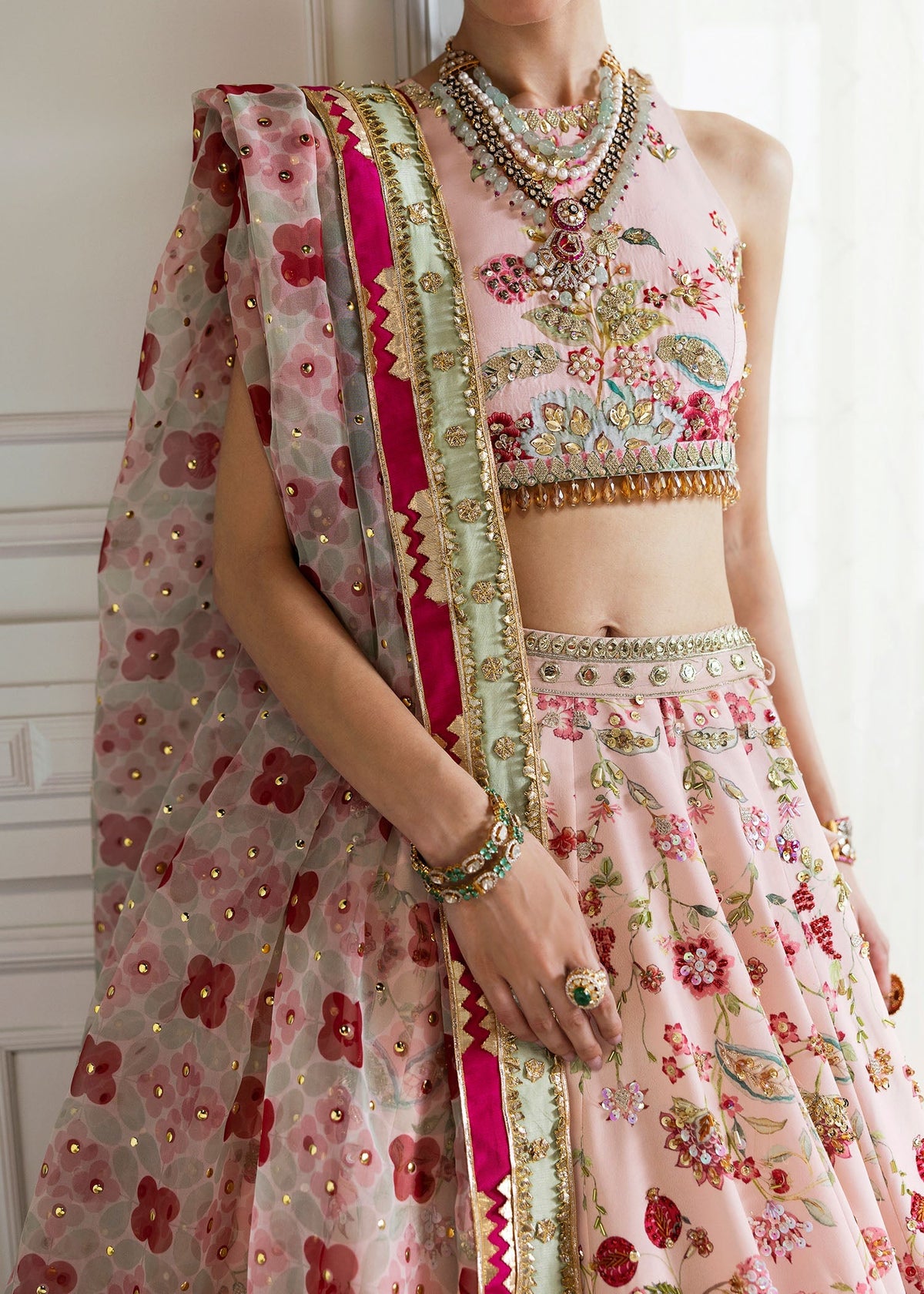 Crimson | A Beautiful Chaos Wedding Collection | Chinoiserie Lehnga by Crimson - Designer Dress - Type: Ladies Clothes - Available at Libayah - 100% Original