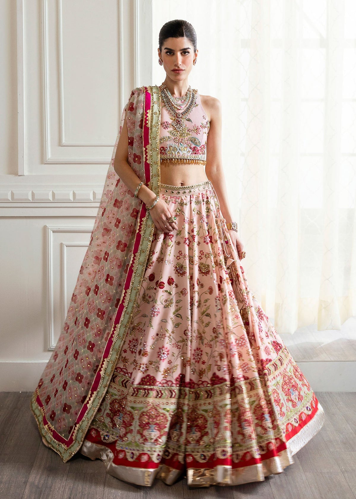 Crimson | A Beautiful Chaos Wedding Collection | Chinoiserie Lehnga by Crimson - Designer Dress - Type: Ladies Clothes - Available at Libayah - 100% Original