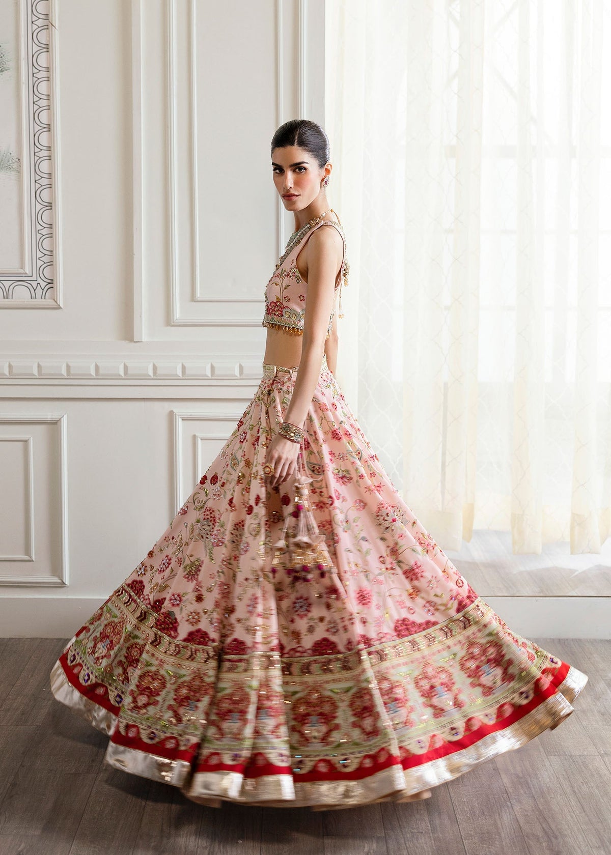 Crimson | A Beautiful Chaos Wedding Collection | Chinoiserie Lehnga by Crimson - Designer Dress - Type: Ladies Clothes - Available at Libayah - 100% Original