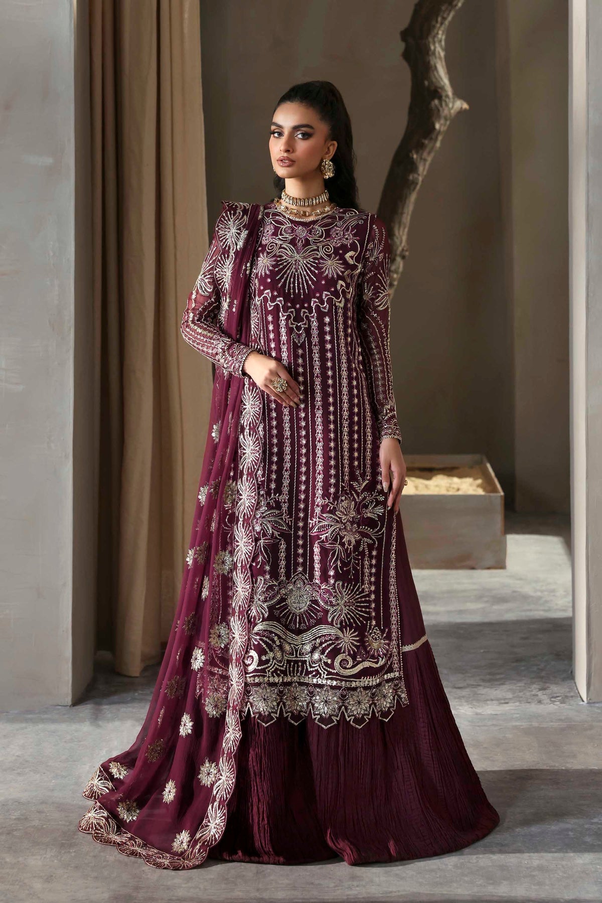 Mahin – authentic Pakistani formal dress from the Akbar Aslam Meeras Luxury Chiffon 25 collection for women in the UK