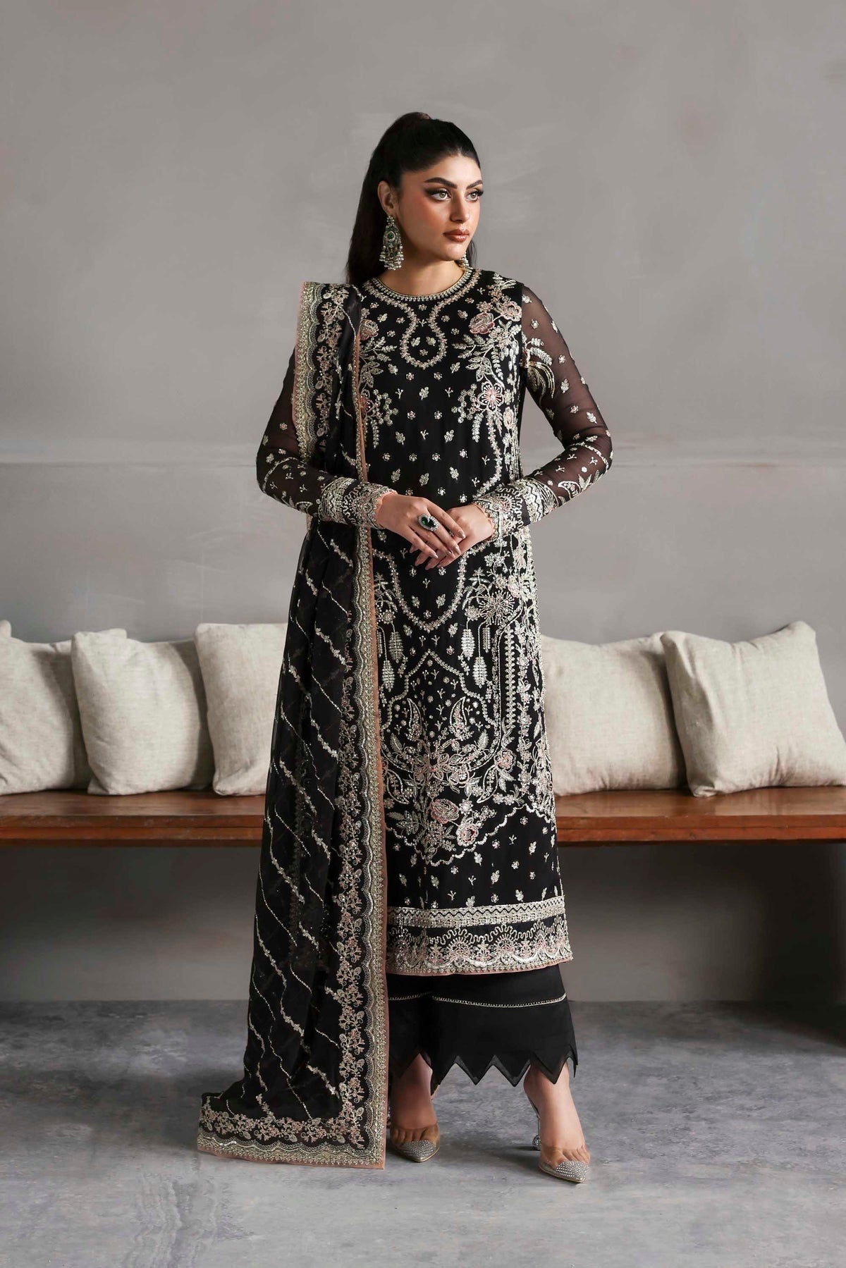 Zehmaya – authentic Pakistani formal dress from the Akbar Aslam Meeras Luxury Chiffon 25 collection for women in the UK