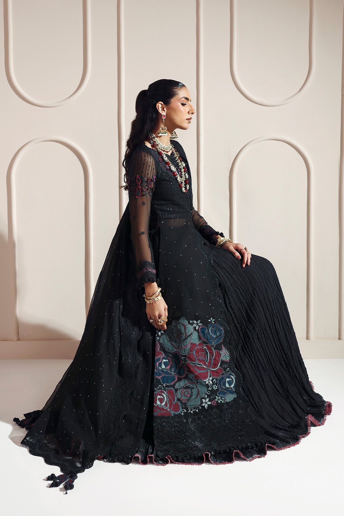 MEERAB – authentic Pakistani formal dress from the Alizeh Aymal Luxury Bamber Chiffon collection for women in the UK.