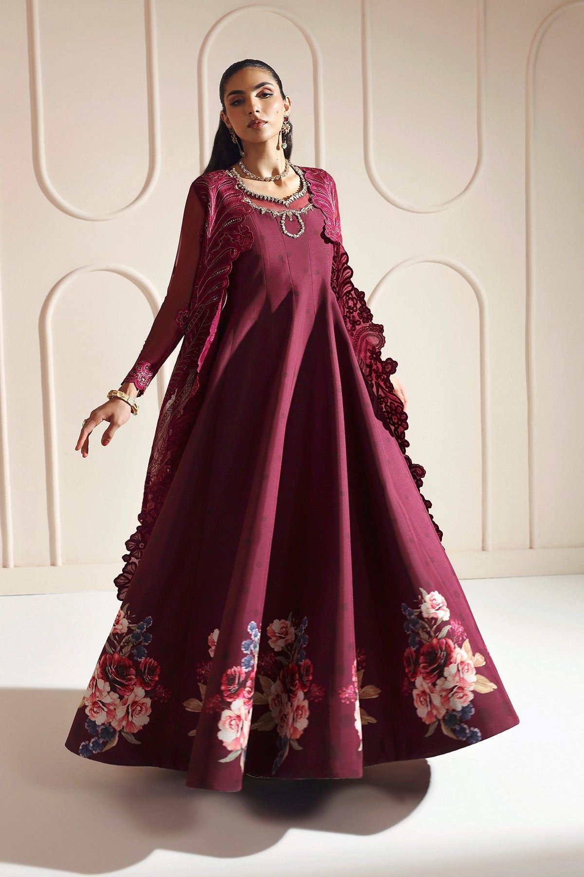 JUGNU – authentic Pakistani formal dress from the Alizeh Aymal Luxury Bamber Chiffon collection for women in the UK.