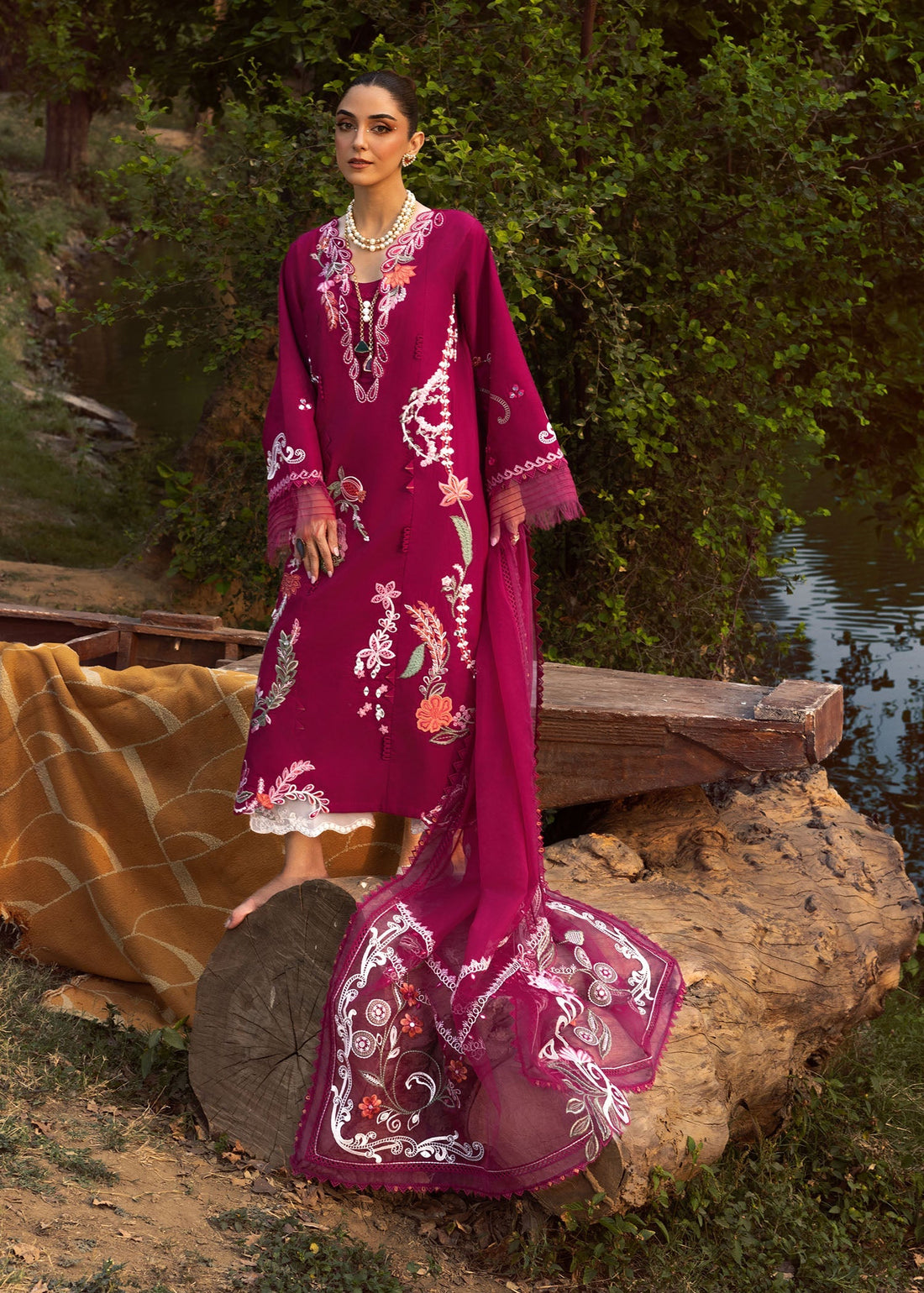 Crimson | Tasawar 25 | MIRROR GARDEN - D3A by Crimson - Designer Dress - Type: Ladies Clothes - Available at Libayah - 100% Original