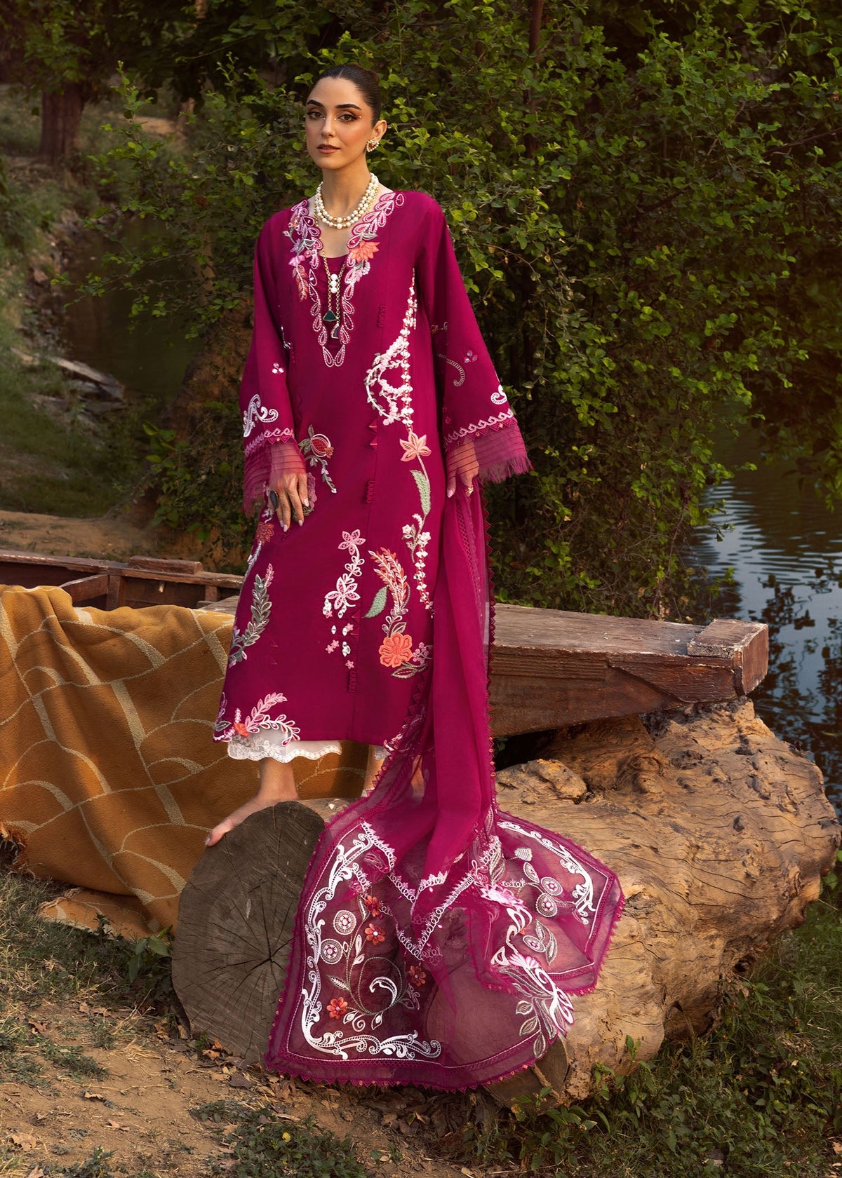 Crimson | Tasawar 25 | MIRROR GARDEN - D3A by Crimson - Designer Dress - Type: Ladies Clothes - Available at Libayah - 100% Original