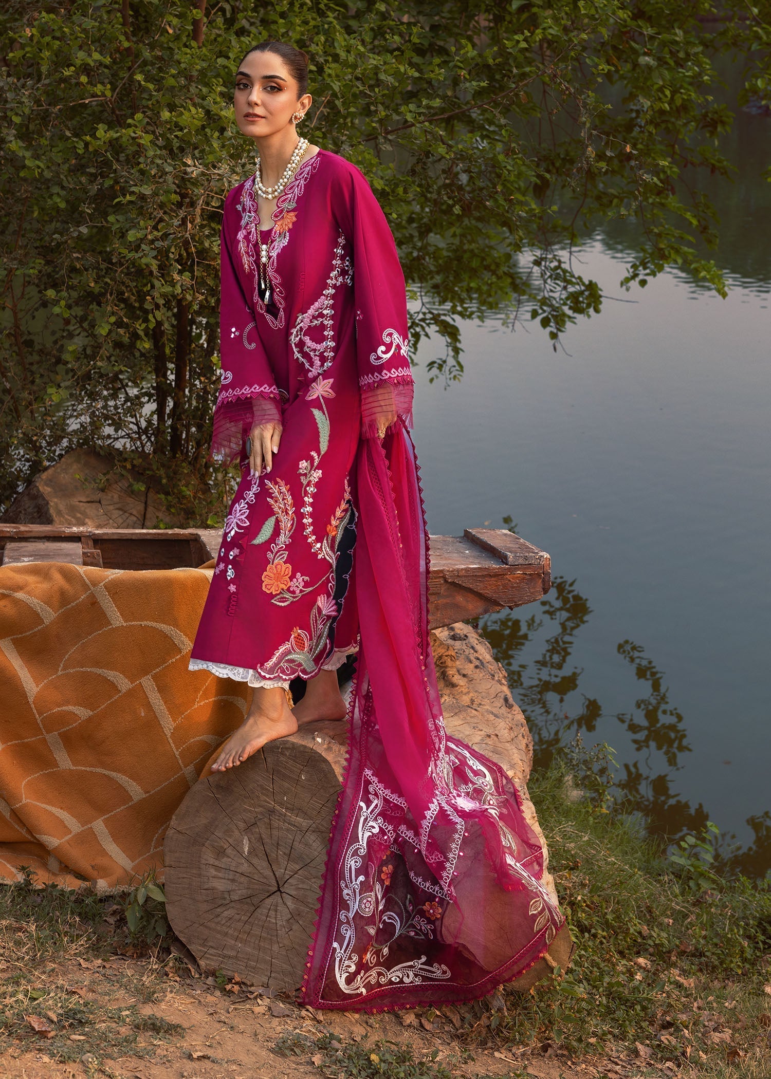 Crimson | Tasawar 25 | MIRROR GARDEN - D3A by Crimson - Designer Dress - Type: Ladies Clothes - Available at Libayah - 100% Original