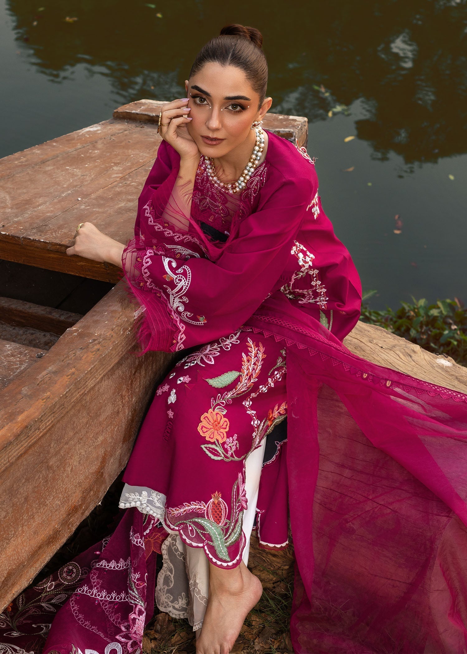 Crimson | Tasawar 25 | MIRROR GARDEN - D3A by Crimson - Designer Dress - Type: Ladies Clothes - Available at Libayah - 100% Original