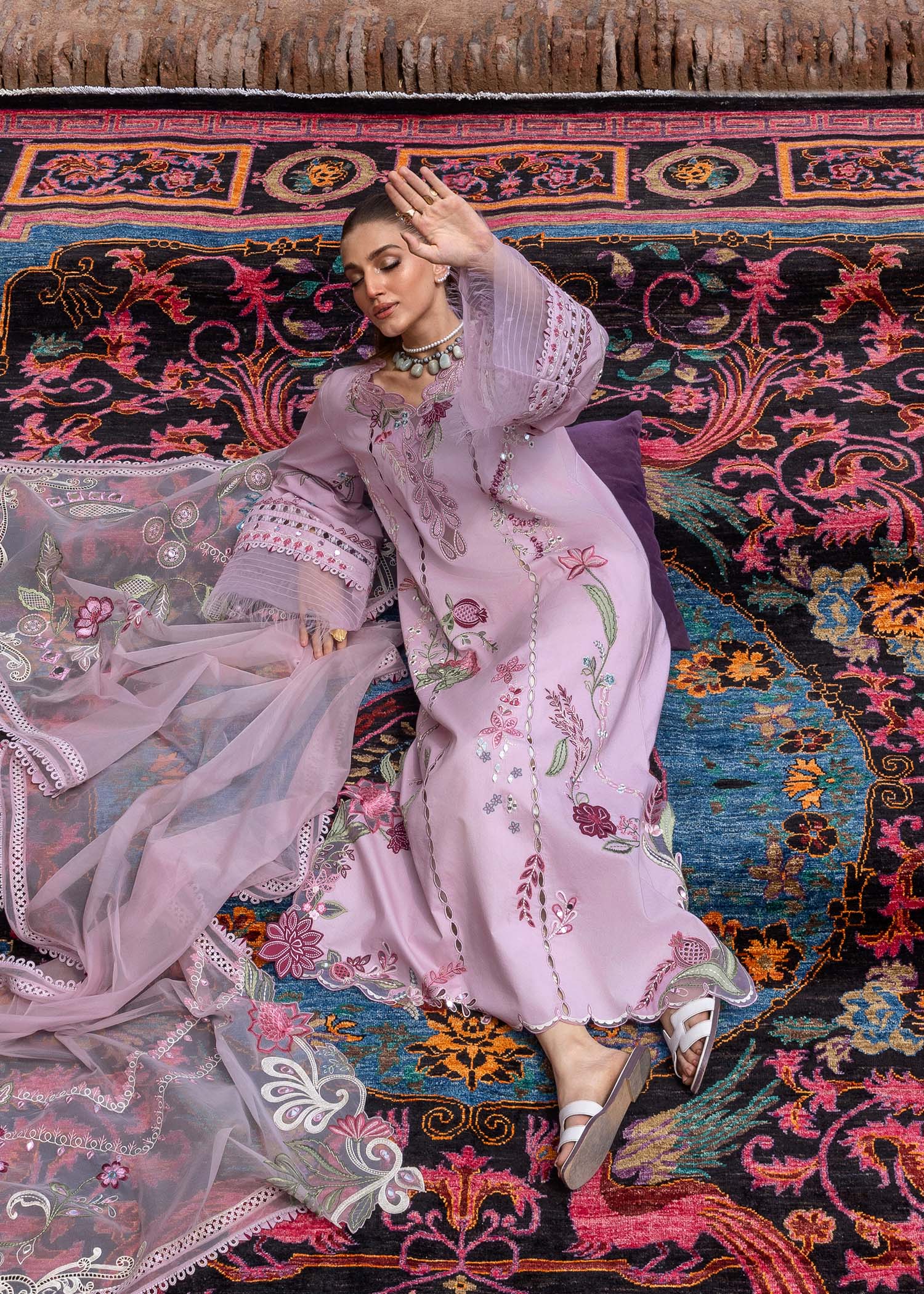 Crimson | Tasawar 25 | MIRROR GARDEN - D3B by Crimson - Designer Dress - Type: Ladies Clothes - Available at Libayah - 100% Original