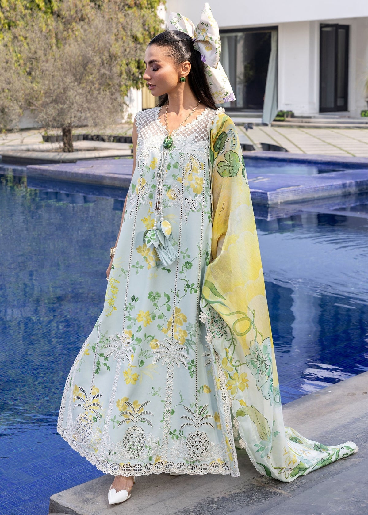 Crimson | flow lawn 26 | TROPIC TEASE - D4B - Designer Dress - Type : Ladies Clothes - Available at Libayah - 100% Original
