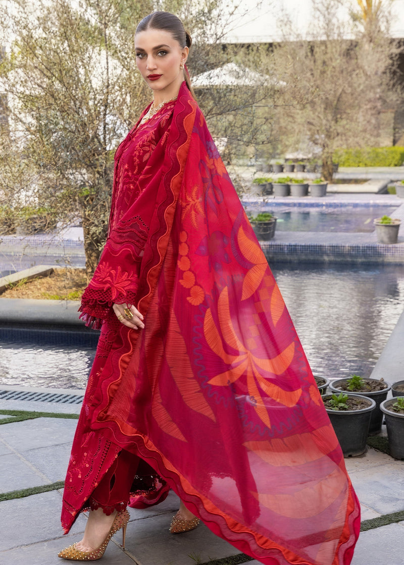 Crimson | flow lawn 26 | BEAUTY IN BLOOM - D3A - Designer Dress - Type : Ladies Clothes - Available at Libayah - 100% Original