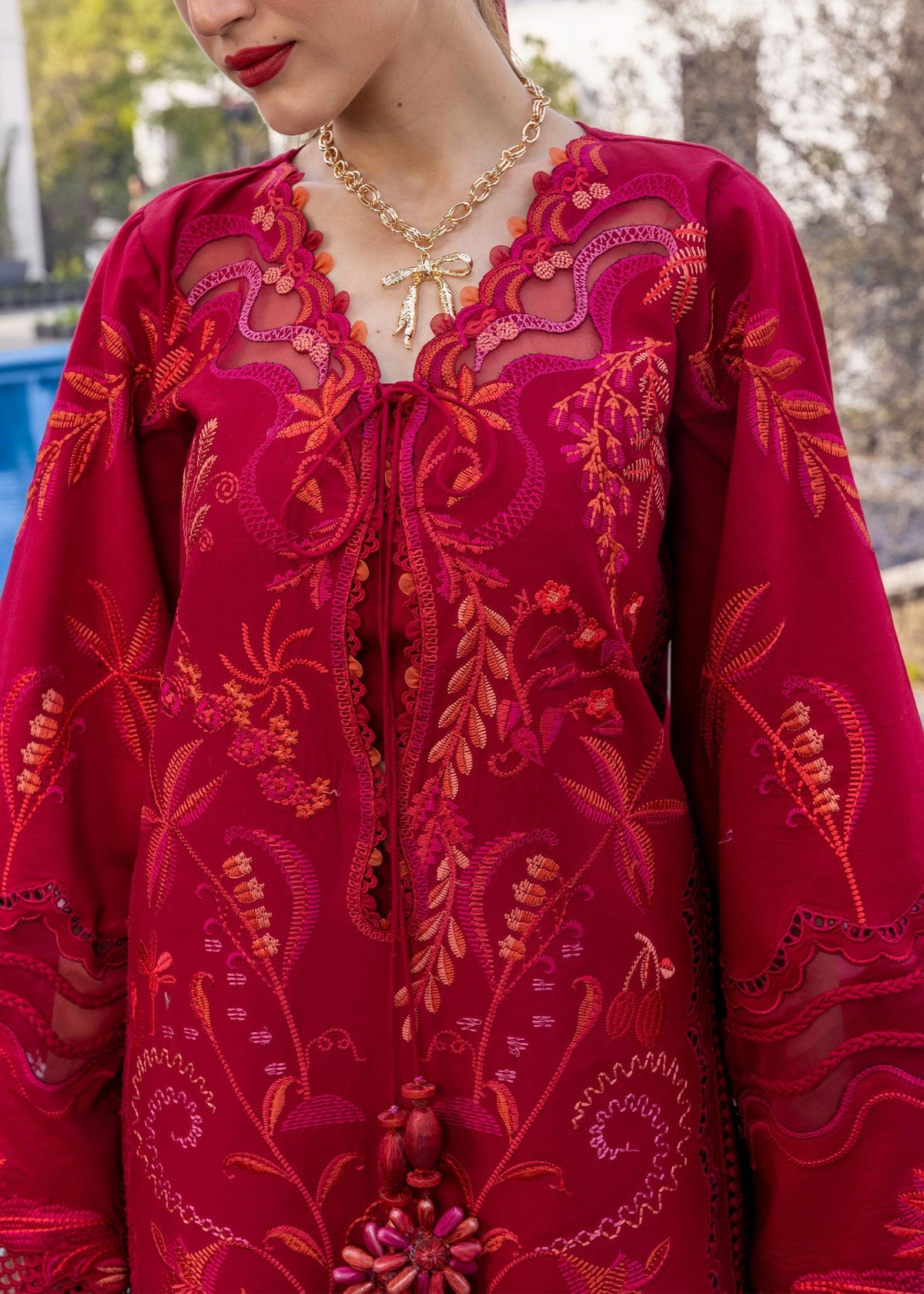 Crimson | flow lawn 26 | BEAUTY IN BLOOM - D3A - Designer Dress - Type : Ladies Clothes - Available at Libayah - 100% Original