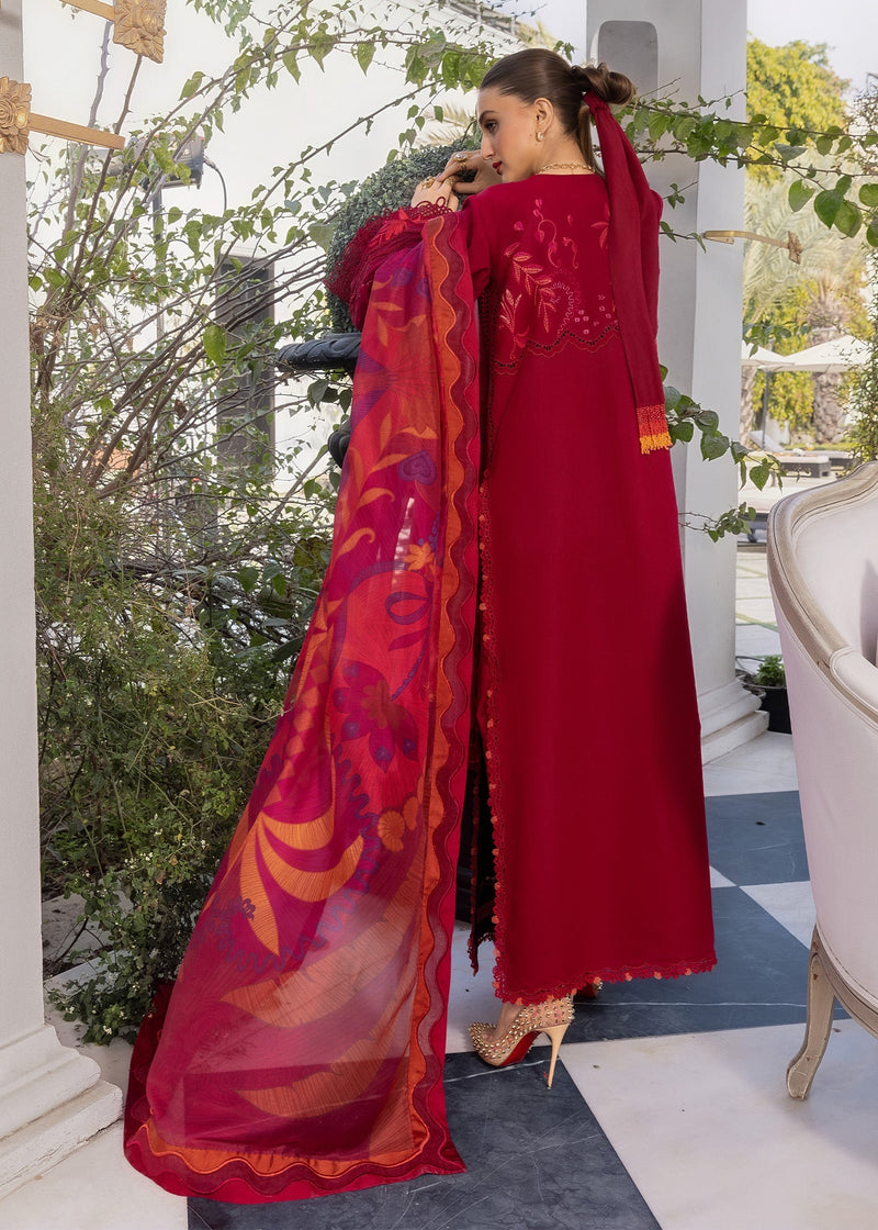 Crimson | flow lawn 26 | BEAUTY IN BLOOM - D3A - Designer Dress - Type : Ladies Clothes - Available at Libayah - 100% Original