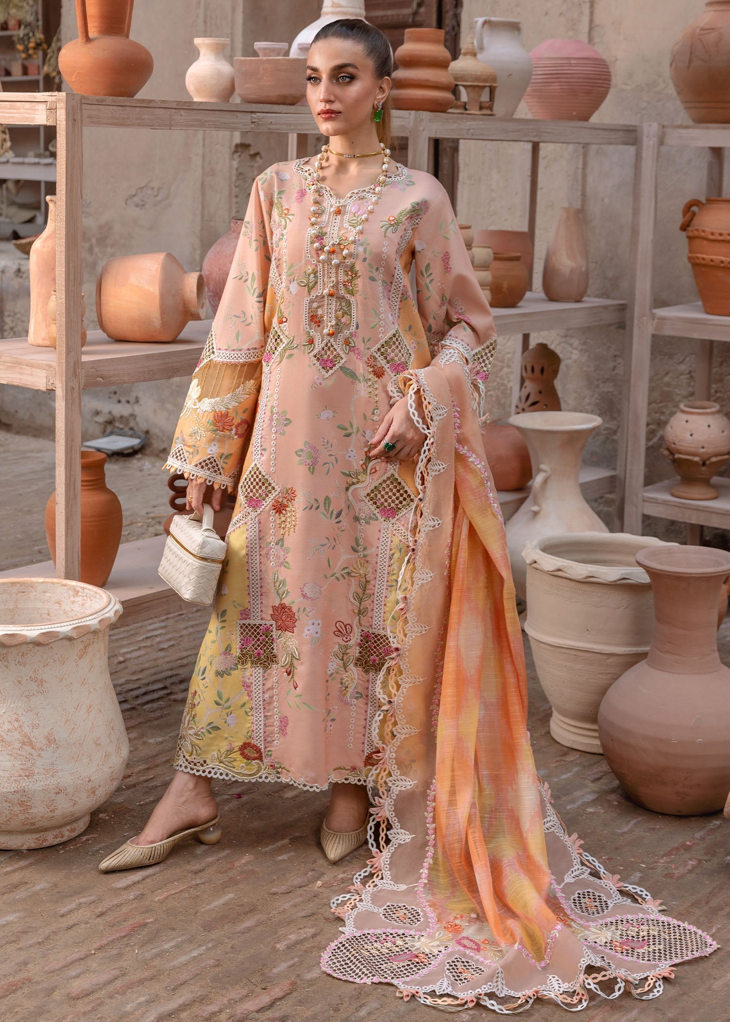 Crimson | Tasawar 25 | BONJOUR AND BLOOM - D4B by Crimson - Designer Dress - Type: Ladies Clothes - Available at Libayah - 100% Original