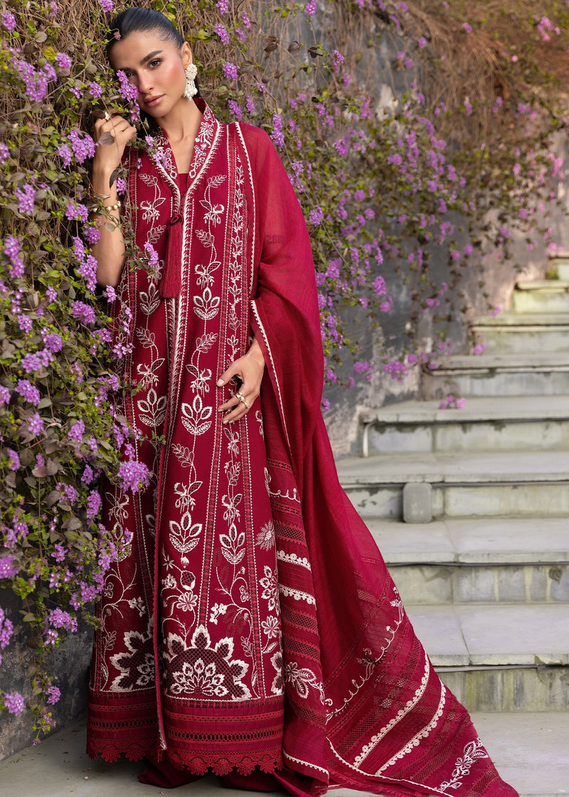 Crimson | flow lawn 26 | A HANDMADE TALE-D5A - Designer Dress - Type : Ladies Clothes - Available at Libayah - 100% Original