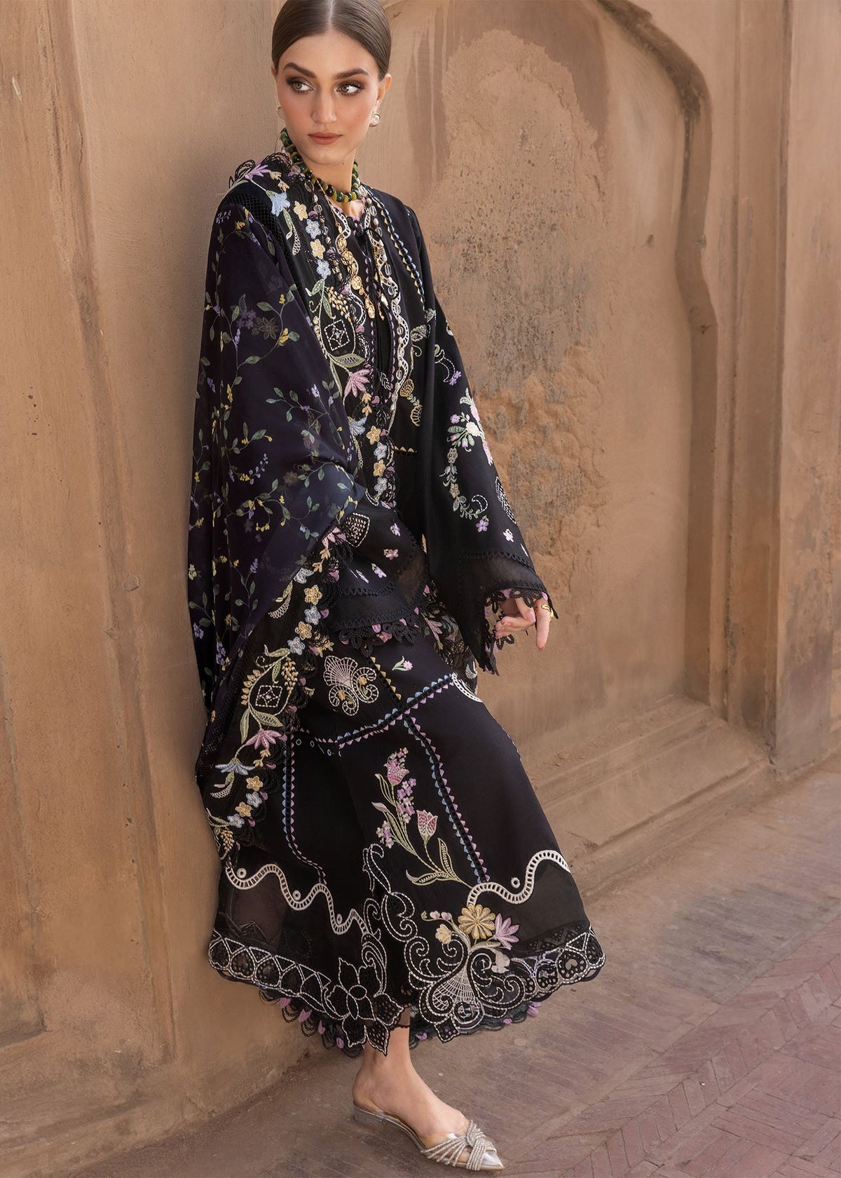 Crimson | flow lawn 26 | FLORAL SERENITY - D1A - Designer Dress - Type : Ladies Clothes - Available at Libayah - 100% Original
