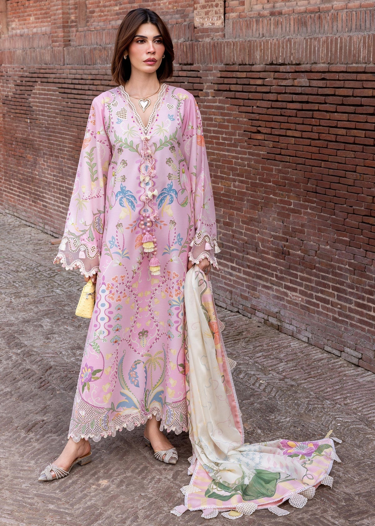 Crimson | flow lawn 26 | OUT OF MANY HEARTS - D6A - Designer Dress - Type : Ladies Clothes - Available at Libayah - 100% Original