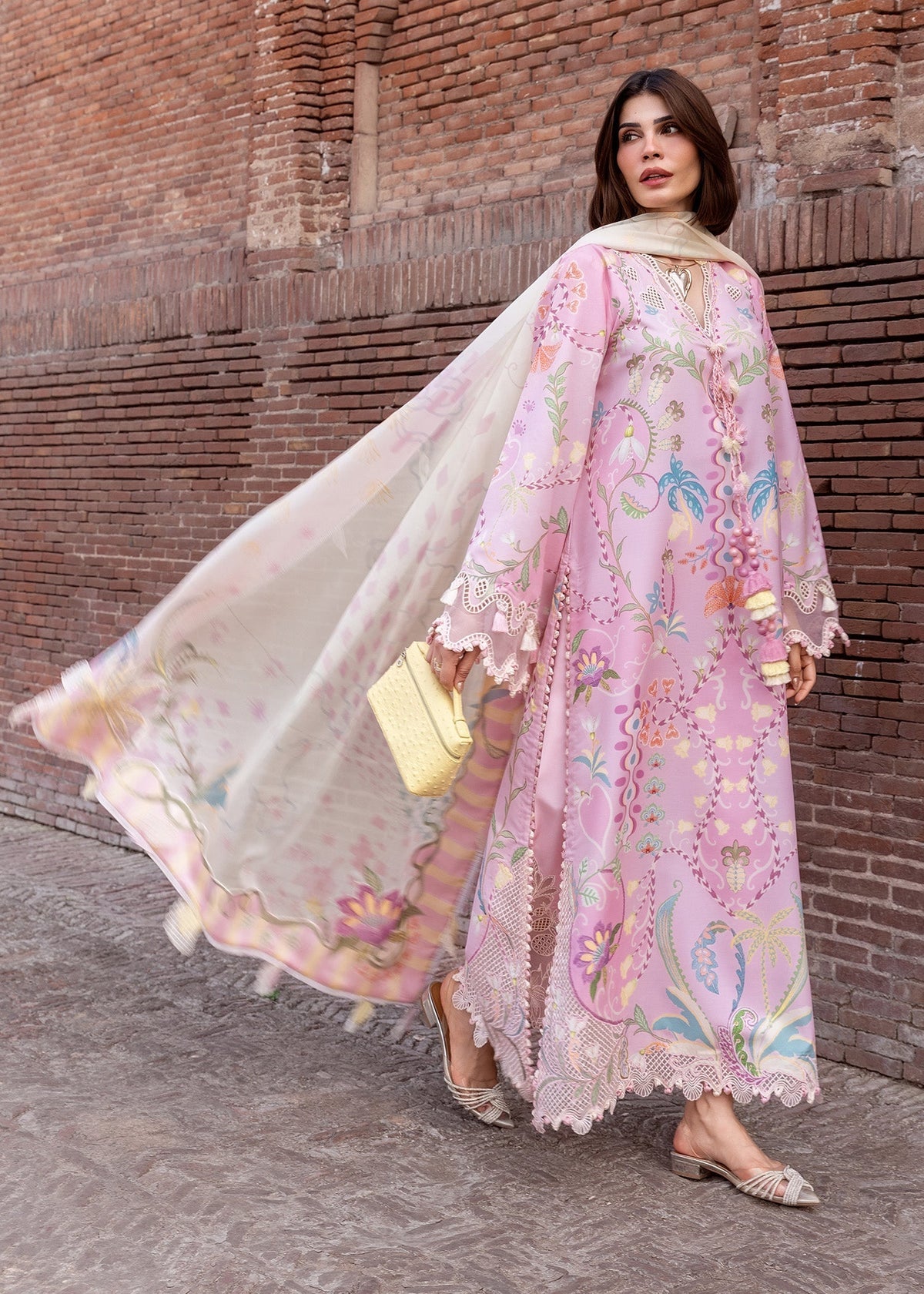 Crimson | flow lawn 26 | OUT OF MANY HEARTS - D6A - Designer Dress - Type : Ladies Clothes - Available at Libayah - 100% Original