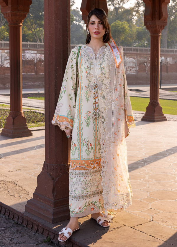 Crimson | flow lawn 26 | SUN-KISSED LETTER-D9A - Designer Dress - Type : Ladies Clothes - Available at Libayah - 100% Original