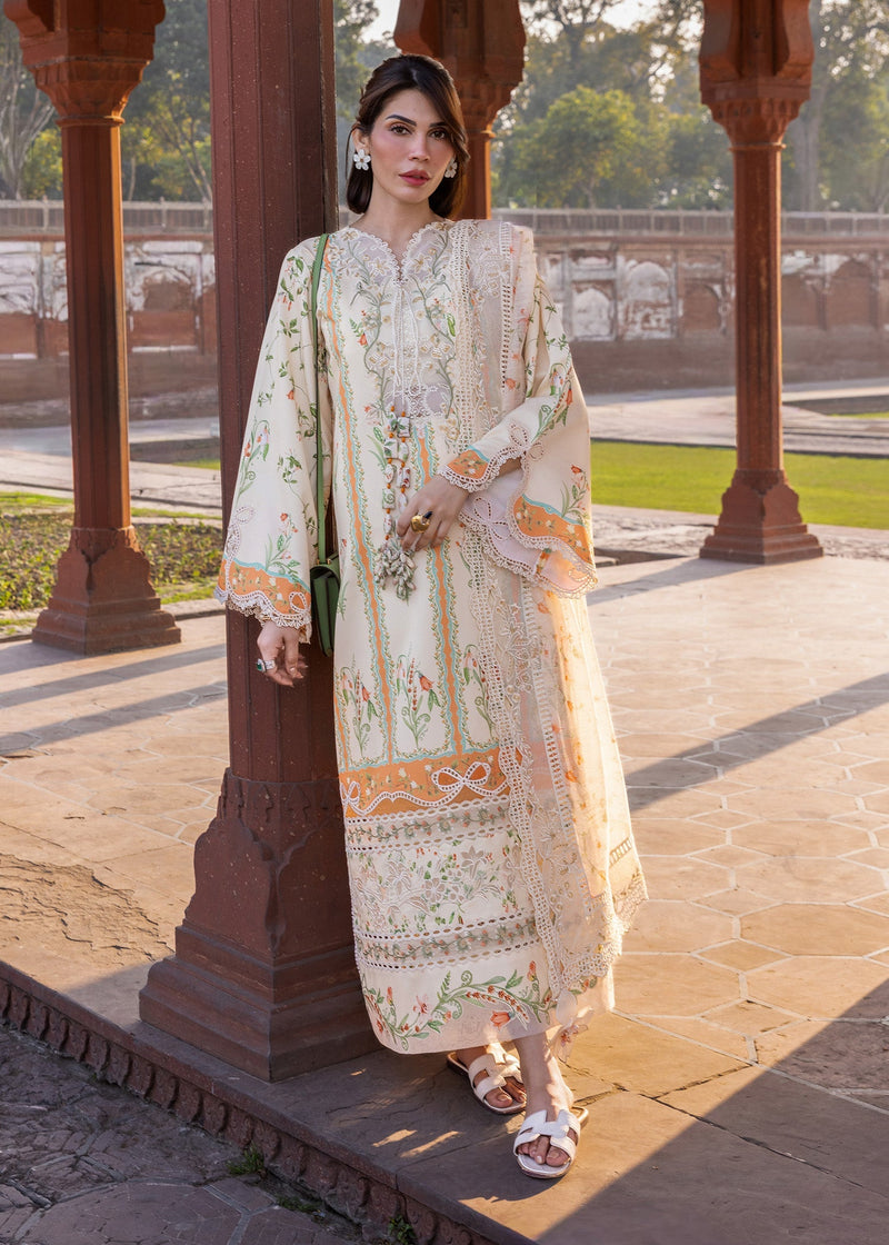 Crimson | flow lawn 26 | SUN-KISSED LETTER-D9A - Designer Dress - Type : Ladies Clothes - Available at Libayah - 100% Original