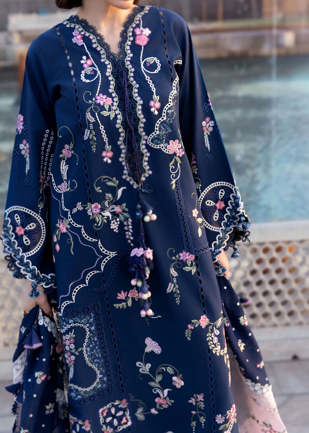 Crimson | flow lawn 26 | MANIFESTED MEADOWS - D7B - Designer Dress - Type : Ladies Clothes - Available at Libayah - 100% Original