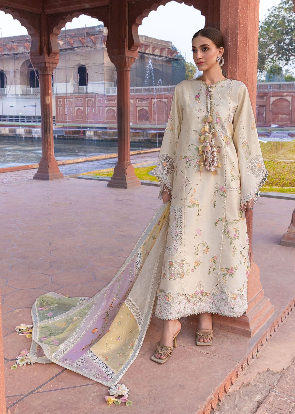 Crimson | flow lawn 26 | MANIFESTED MEADOWS - D7A - Designer Dress - Type : Ladies Clothes - Available at Libayah - 100% Original