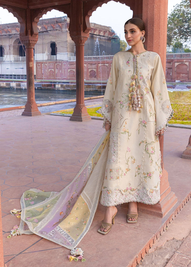 Crimson | flow lawn 26 | MANIFESTED MEADOWS - D7A - Designer Dress - Type : Ladies Clothes - Available at Libayah - 100% Original