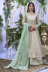 Wahaj M.Khan | Nureh Wedding Formals | Ivory and Mint Green Anarkali by Wahaj M.Khan - Designer Dress - Type: Ladies Clothes - Available at Libayah - 100% Original