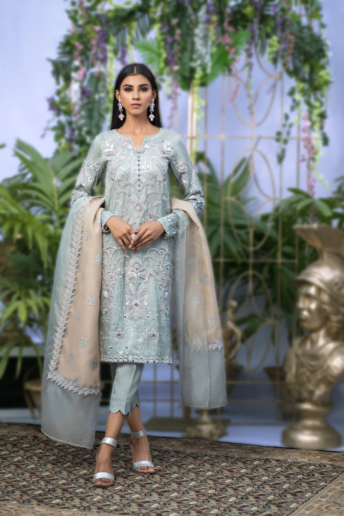 Wahaj M.Khan | Nureh Wedding Formals | Grey Straight Shirt and Pant by Wahaj M.Khan - Designer Dress - Type: Ladies Clothes - Available at Libayah - 100% Original