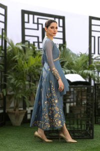 Wahaj M.Khan | Nureh Wedding Formals | Grey Asymmetric Jacket by Wahaj M.Khan - Designer Dress - Type: Ladies Clothes - Available at Libayah - 100% Original