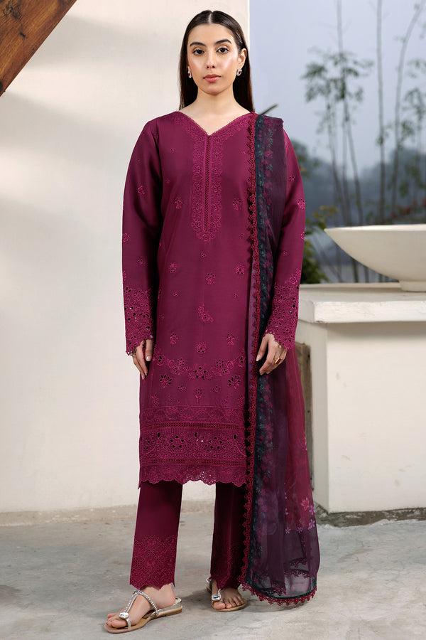 Farasha | Summer Weaves Embroidered Lawn | Garnet Passion by Farasha - Designer Dress - Type: Ladies Clothes - Available at Libayah - 100% Original