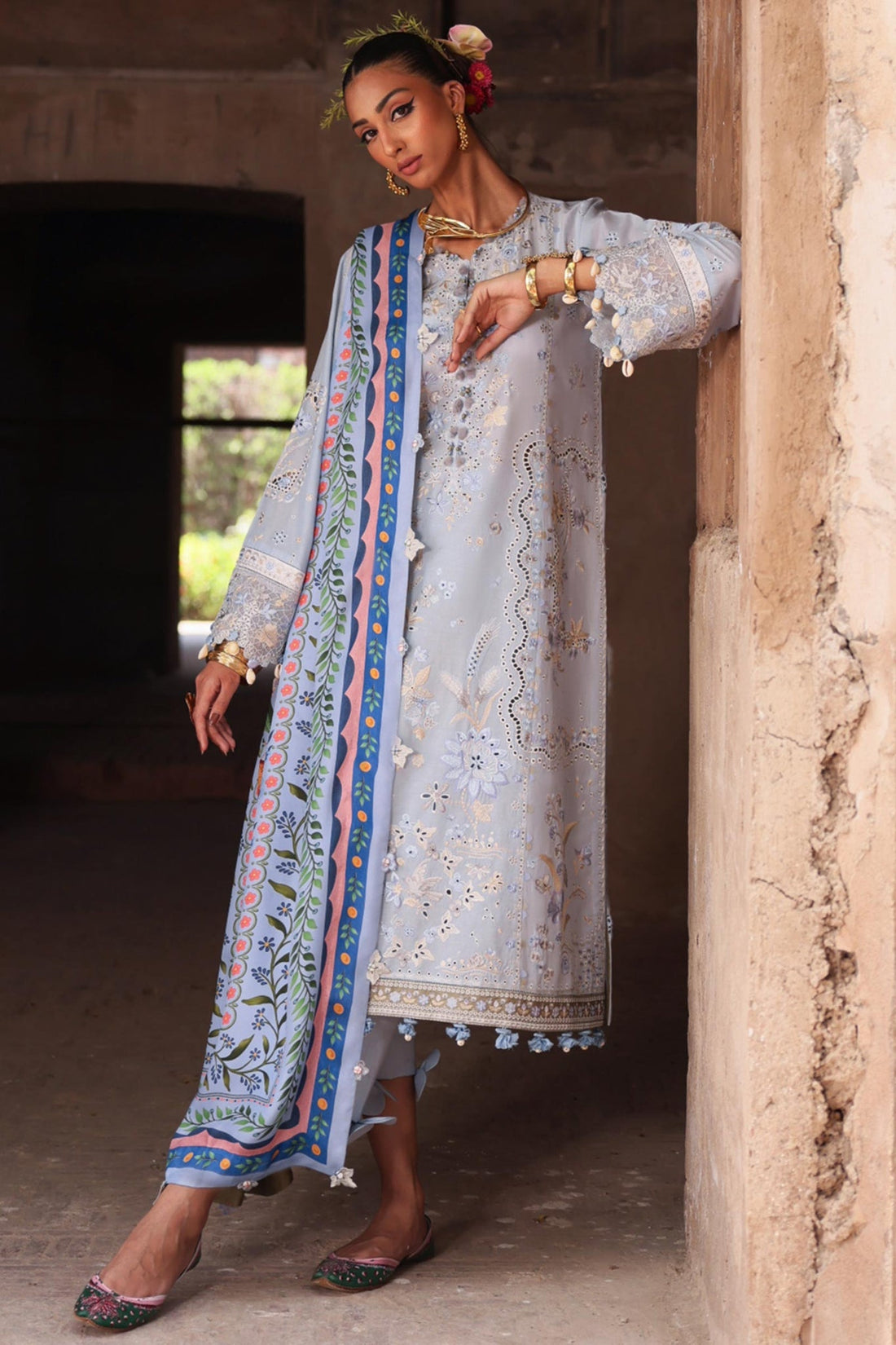 Elan | Luxury Lawn 25 | SERENE (EL25-01 B) by Elan - Designer Dress - Type: Ladies Clothes - Available at Libayah - 100% Original