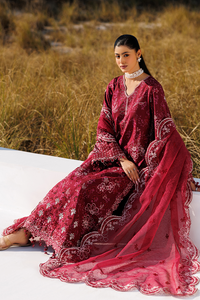 Emaan adeel | Sunlit Groove Luxury Lawn 26 | RADIANT ROSE by Emaan Adeel - Designer Dress  - Type : Ladies Clothes - Available at Libayah - 100% Original 