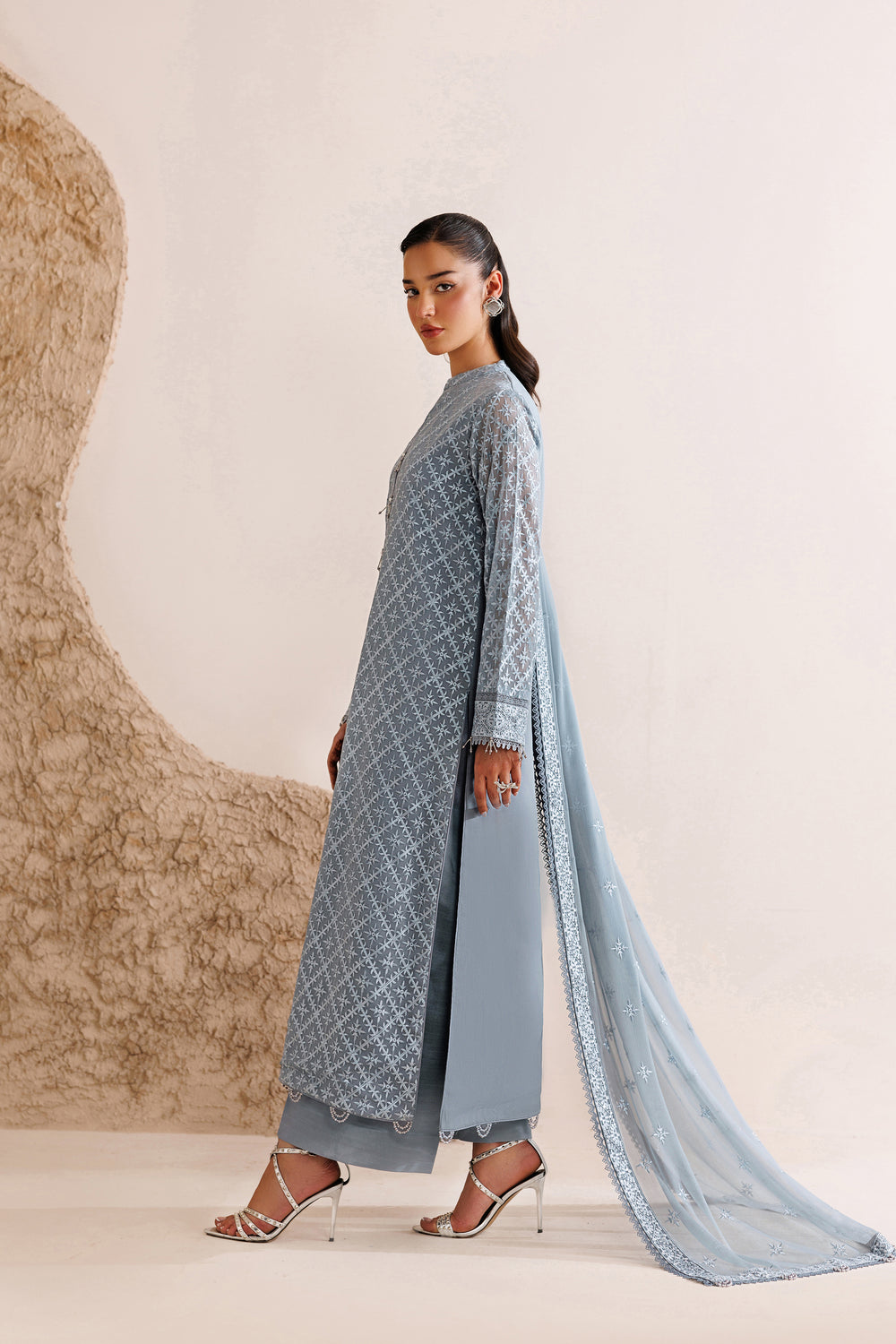 Farasha | Chiffon Threads 26 | PALE SLATE by Farasha - Designer Dress  - Type : Ladies Clothes - Available at Libayah - 100% Original 