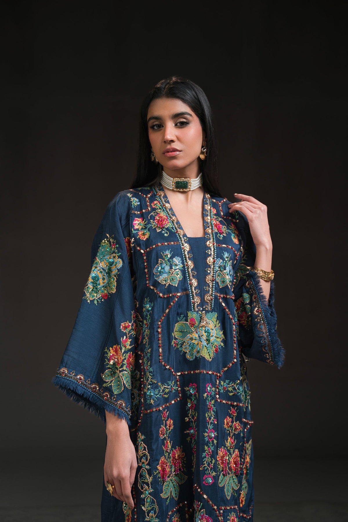 Ammara Khan | Glitz Luxury Pret 24 | COLOUR BLOOM FESTIVE MATCHING SET (D-16) by Ammara Khan - Designer Dress - Type: Ladies Clothes - Available at Libayah - 100% Original
