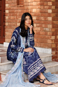 Emaan Adeel | Mirabelle Festive Luxury Lawn | PETAL POSH by Emaan Adeel - Designer Dress  - Type : Ladies Clothes - Available at Libayah - 100% Original 