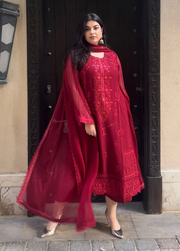 Sahane | Luxury Lawn and Formal Dresses | SAH-1011 Scarlet - Ella Formals by Sahane - Designer Dress - Type: Formal - Available at Libayah - 100% Original