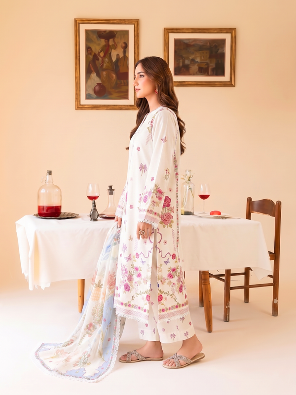 Faiza Faisal | FNF Printed Lawn | IVORY GRACE by Faiza Faisal - Designer Dress  - Type : Ladies Clothes - Available at Libayah - 100% Original 