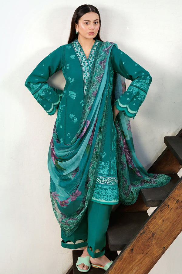 Farasha | Summer Weaves Embroidered Lawn | Dewy Teal by Farasha - Designer Dress - Type: Ladies Clothes - Available at Libayah - 100% Original