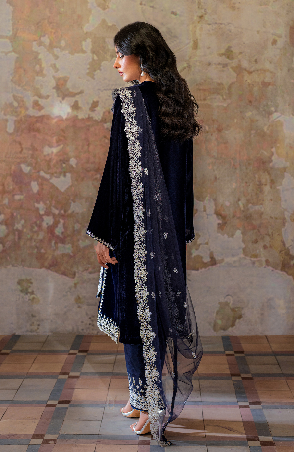 Seran | Velmor Velvet 24 | MARINE by Seran - Designer Dress - Type: Ladies Clothes - Available at Libayah - 100% Original