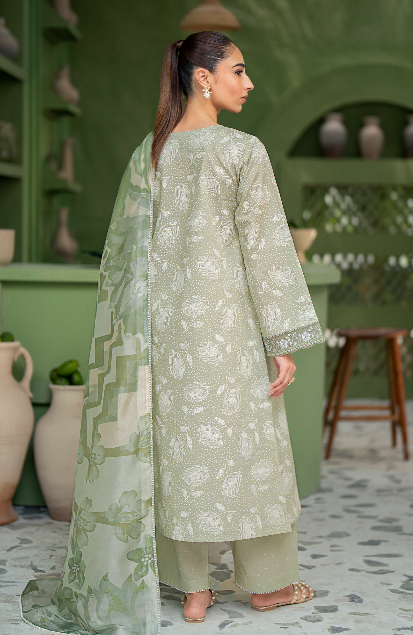 Seran | Artisan Lawn 25 | PISTACHE by Seran - Designer Dress - Type: Ladies Clothes - Available at Libayah - 100% Original