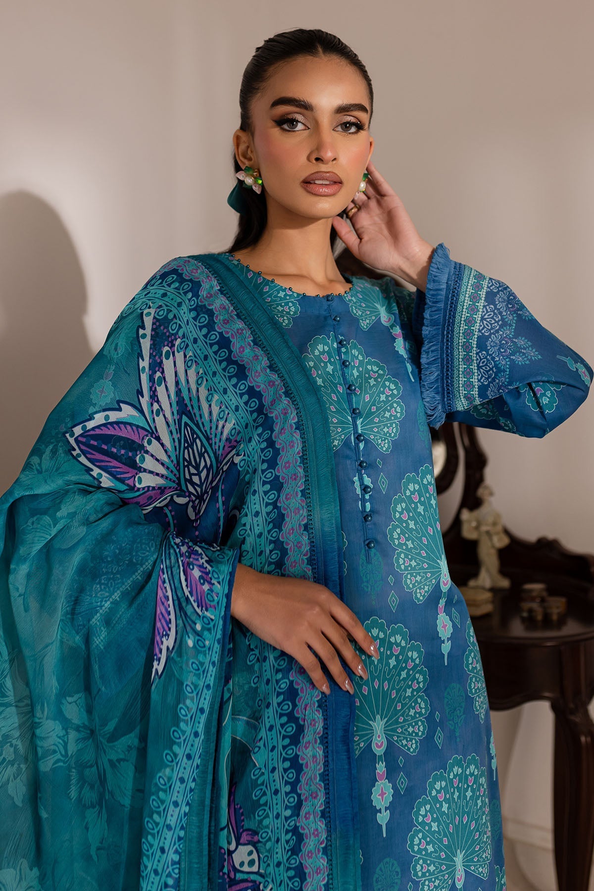 Nureh | Printed Lawn 25 | SP-145 by Nureh - Designer Dress - Type: Ladies Clothes - Available at Libayah - 100% Original