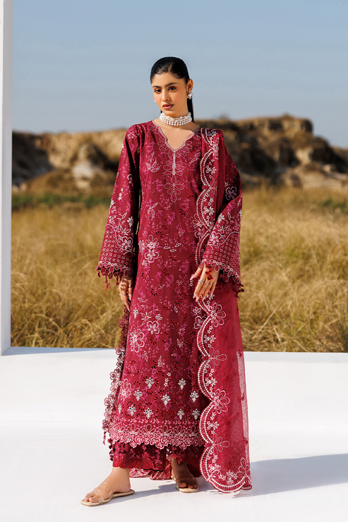 Emaan adeel | Sunlit Groove Luxury Lawn 26 | RADIANT ROSE by Emaan Adeel - Designer Dress  - Type : Ladies Clothes - Available at Libayah - 100% Original 