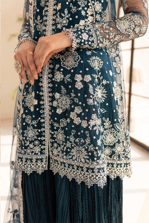 Farasha | Lu Zella Premium Formals 25 | Teal Drizzle by Farasha - Designer Dress  - Type : Ladies Clothes - Available at Libayah - 100% Original 