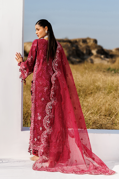 Emaan adeel | Sunlit Groove Luxury Lawn 26 | RADIANT ROSE by Emaan Adeel - Designer Dress  - Type : Ladies Clothes - Available at Libayah - 100% Original 
