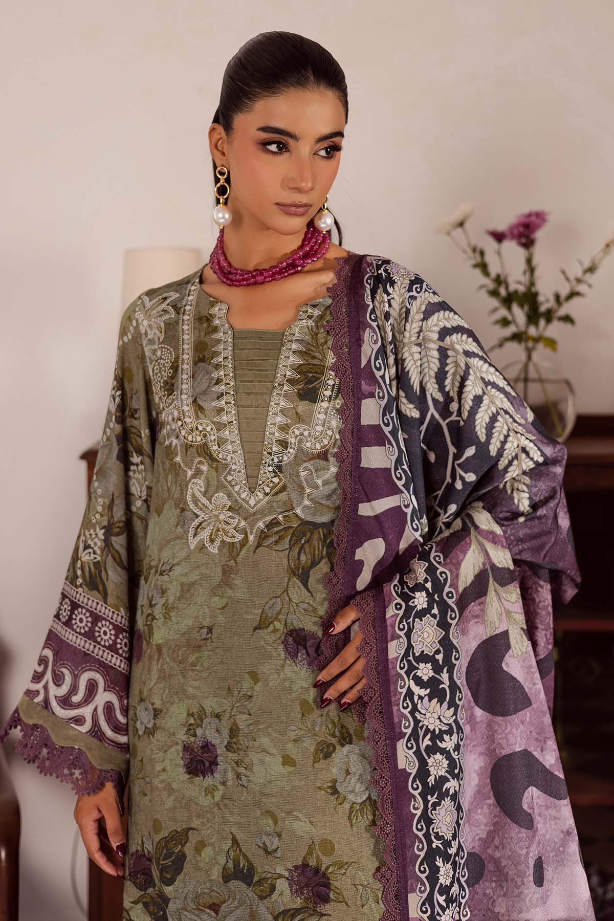 SP-191 – authentic Pakistani dress from the Nureh Linen Jacquard collection for women in the UK.