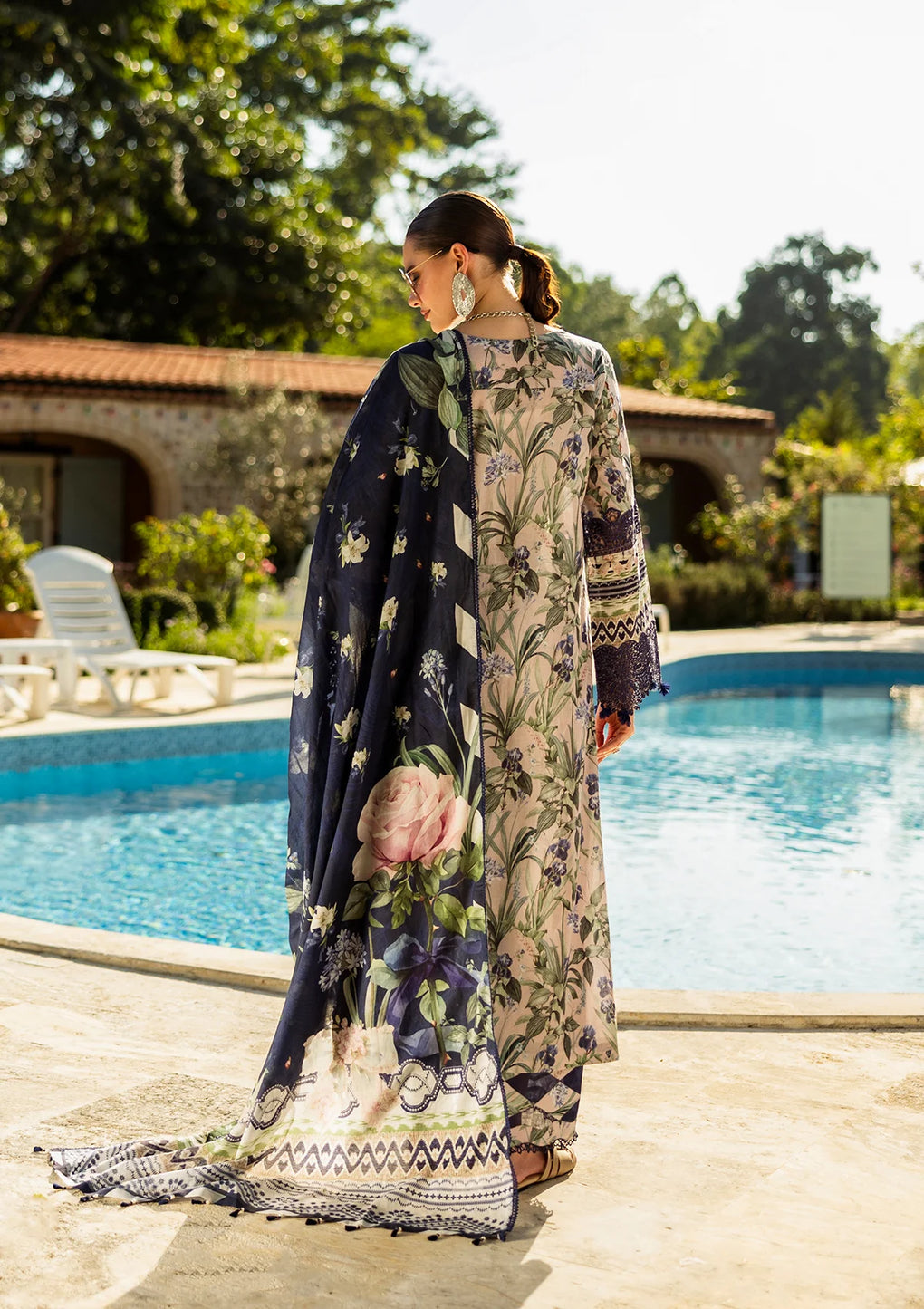 Elaf Premium | Print Chikankari 25 | ELK-08B AZZURRO by Elaf Premium - Designer Dress - Type: Ladies Clothes - Available at Libayah - 100% Original