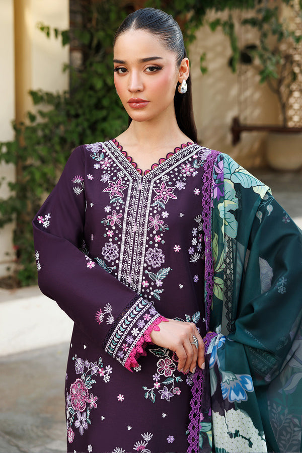 Farasha | Summer Weaves Embroidered Lawn | Plum Allure by Farasha - Designer Dress - Type: Ladies Clothes - Available at Libayah - 100% Original